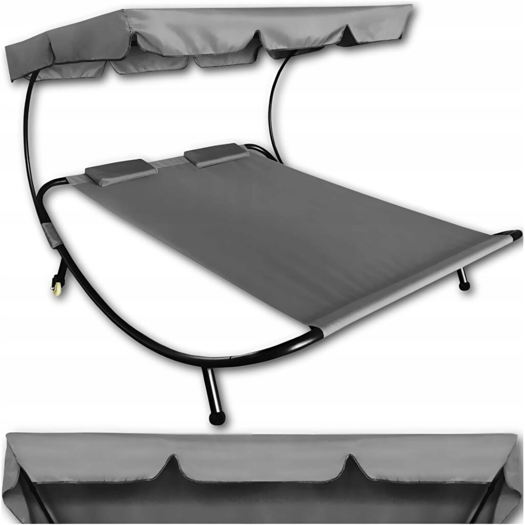 Dvostruka vanjska ležaljka s baldahinom i jastucima