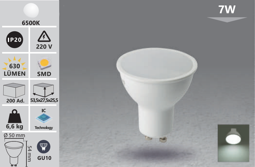 Led žarulja GU10 7W