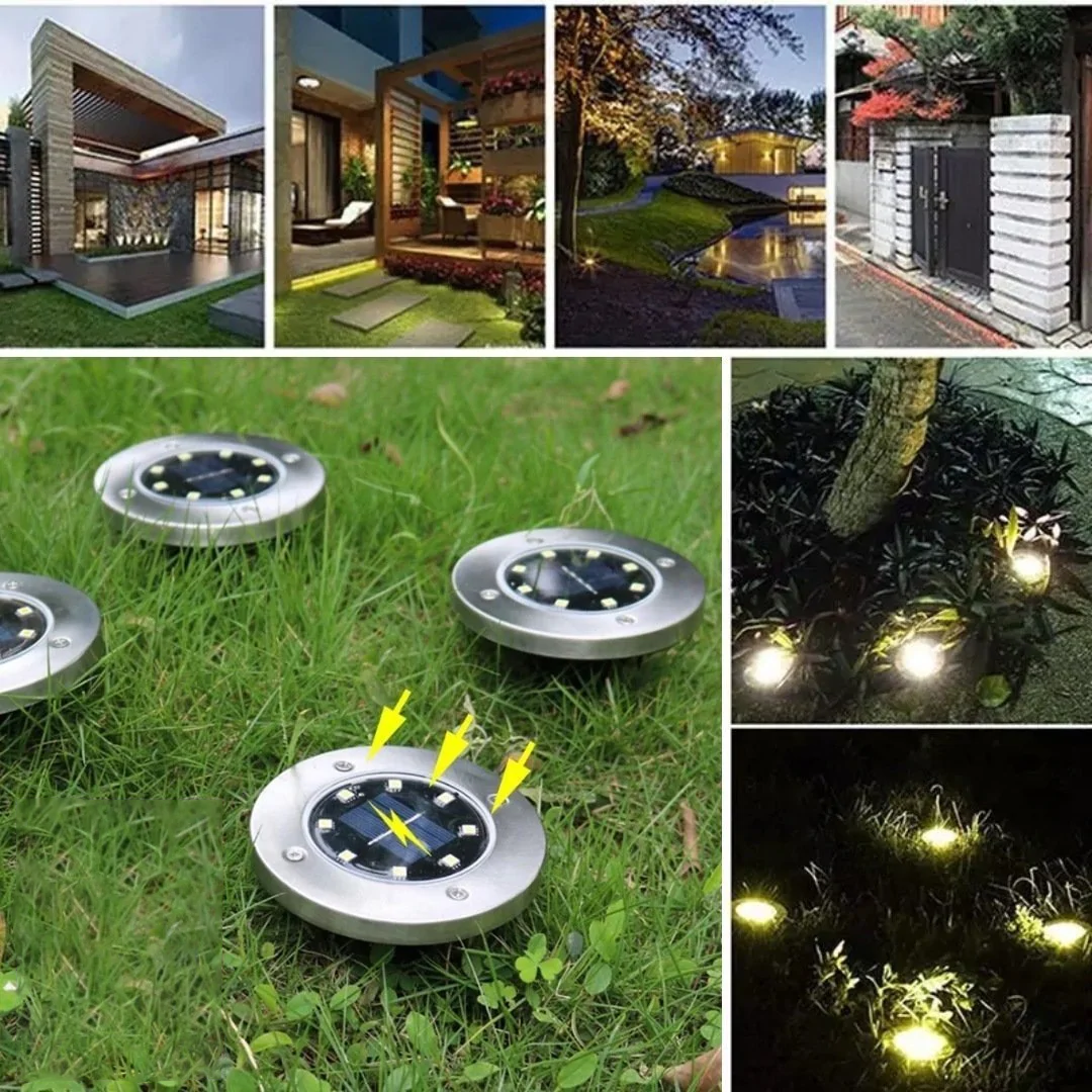 Solarni LED diskovi za vrt - 4 Komada