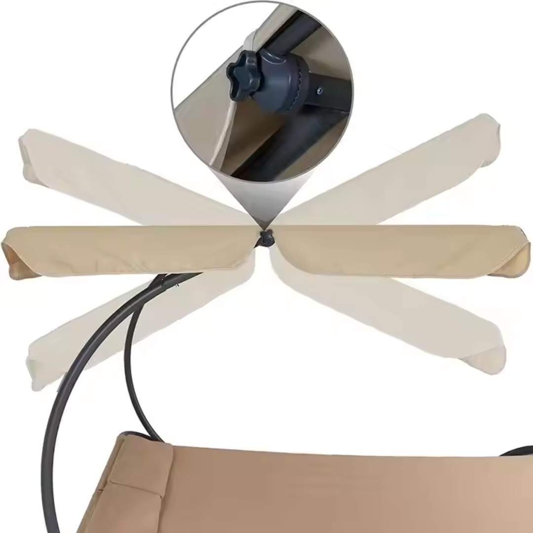 Dvostruka vanjska ležaljka s baldahinom i jastucima