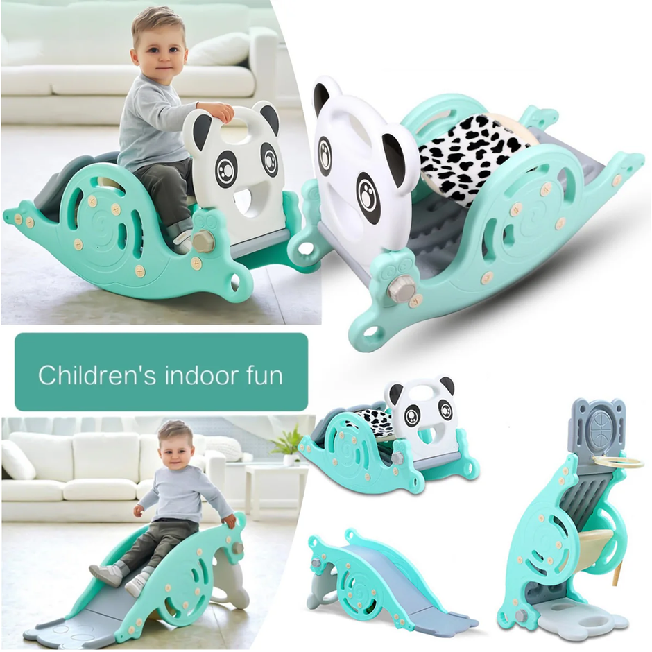 Dječji tobogan, ljuljačka i koš - set 3 u 1