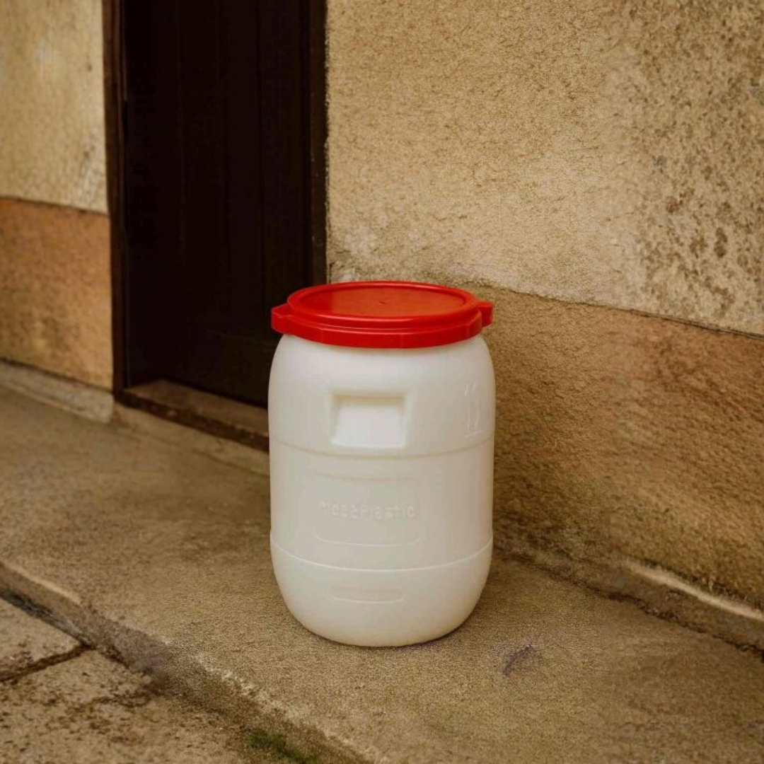 PVC bačva s poklopcem – bijela