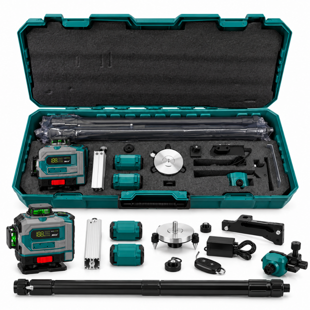 Profesionalni laserski nivelir 4 × 360° – Premium set