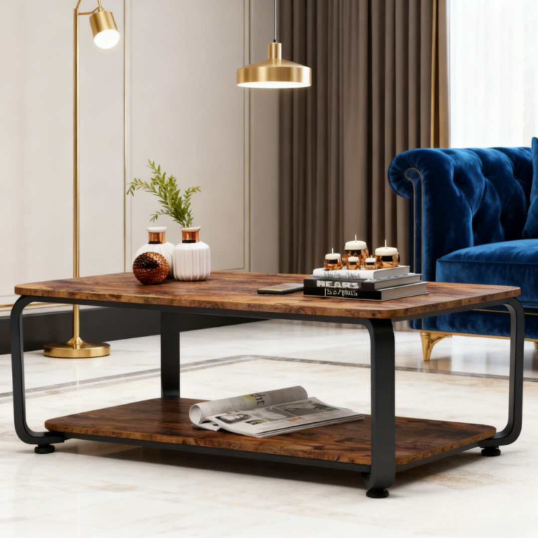 Moderni niski stolić za dnevni boravak s policom