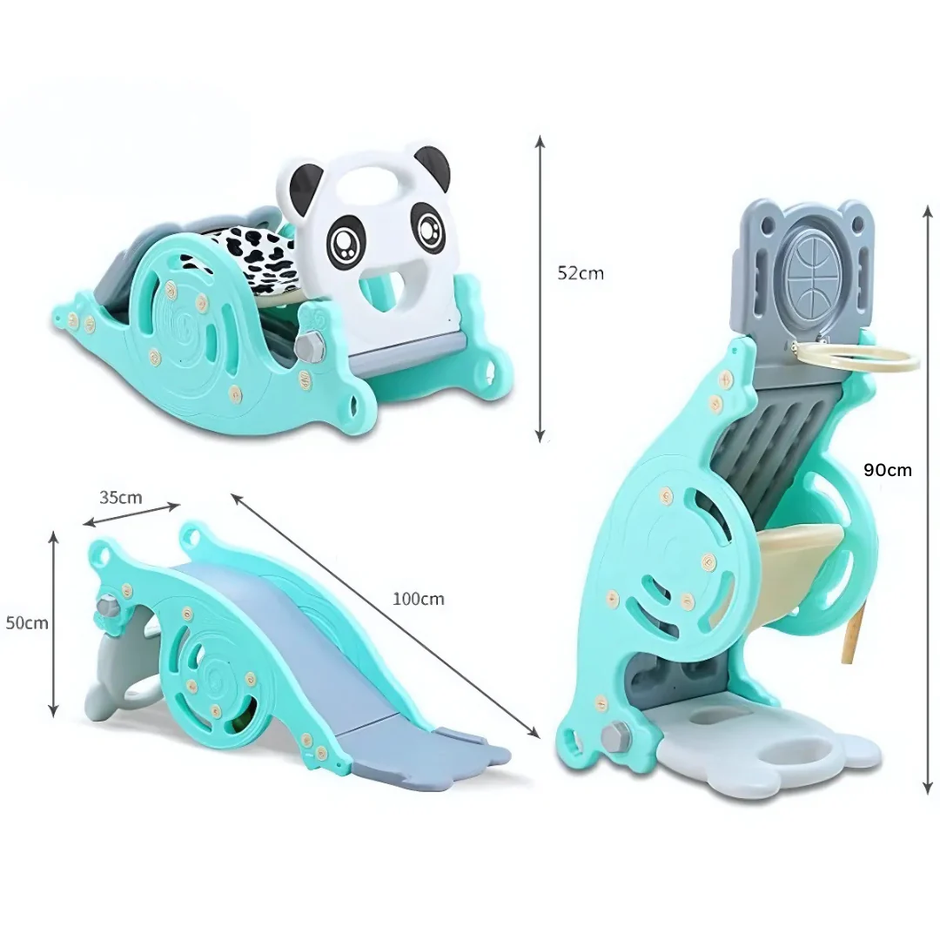Dječji tobogan, ljuljačka i koš - set 3 u 1