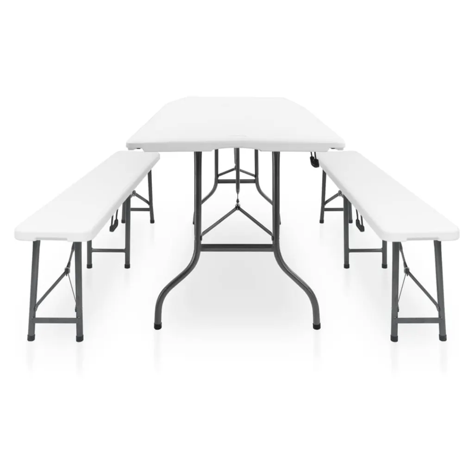 Sklopivi pivski set 180 cm – stol i 2 klupe