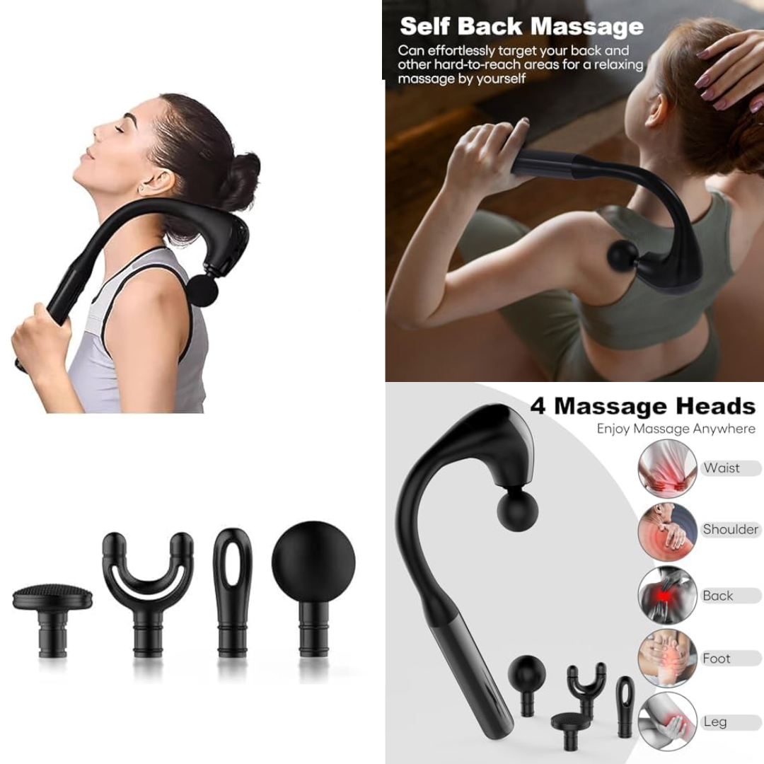 Ručni masažer s 4 nastavka i 9 razina