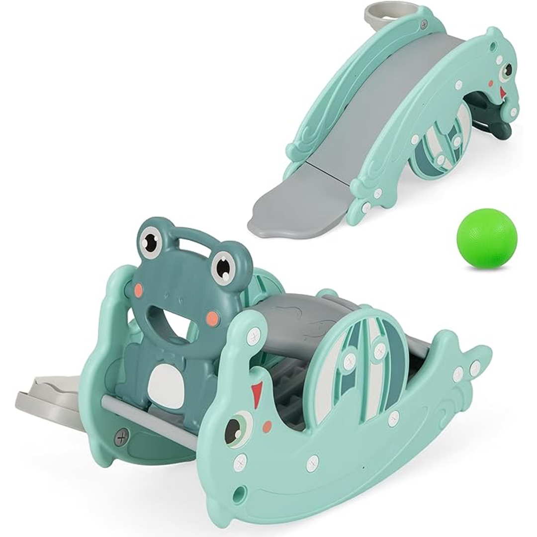 Dječji tobogan, ljuljačka i koš - set 3 u 1