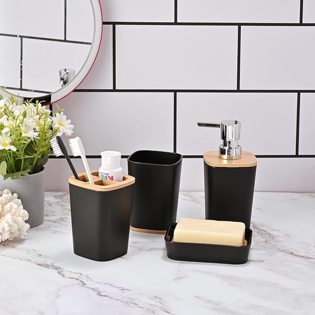 Set kupaonske galanterije – 6 elemenata u modernoj crnoj boji