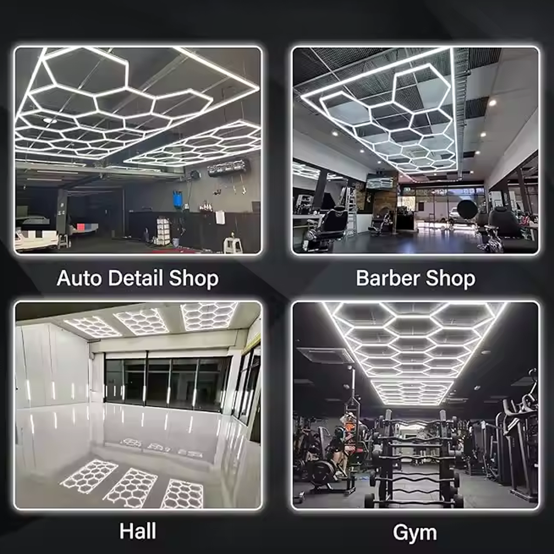 Hexagon LED rasvjeta za garaže i radionice (244x485 cm)