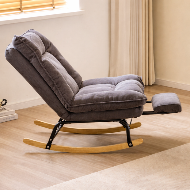 Skandinavska ljuljajuća stolica s naslonom i mekanom presvlakom