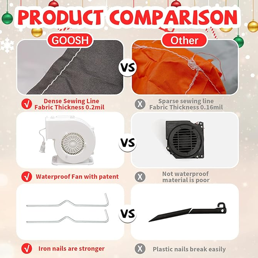 210 cm Djed Mraz i saonice sa sobovima