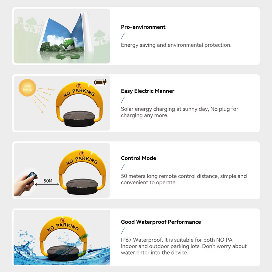 Parking barijera / Blokator / Daljinski upravljač / Solarno napajanje / Čuvar parkinga