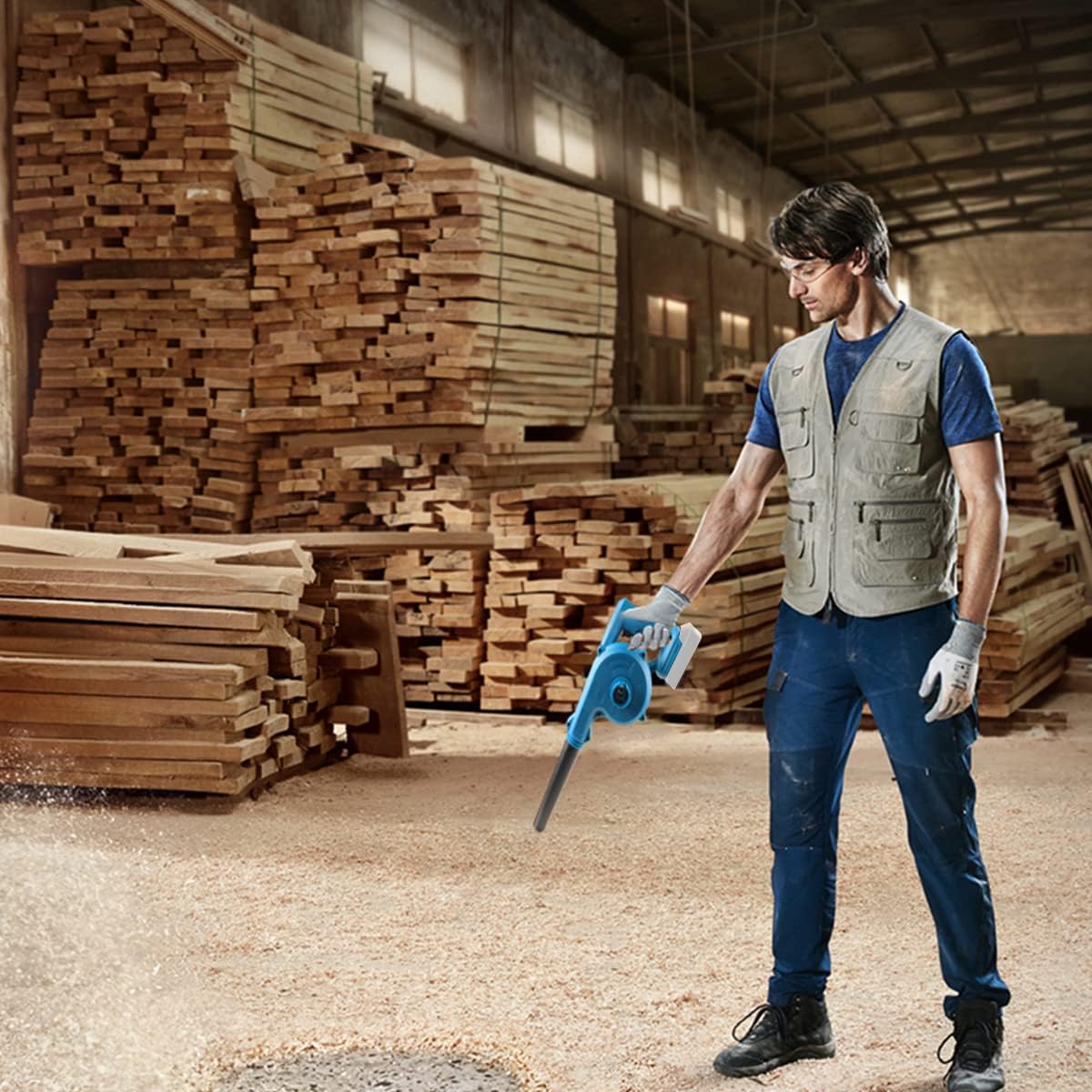 Aku puhač lišća sa dvije baterije