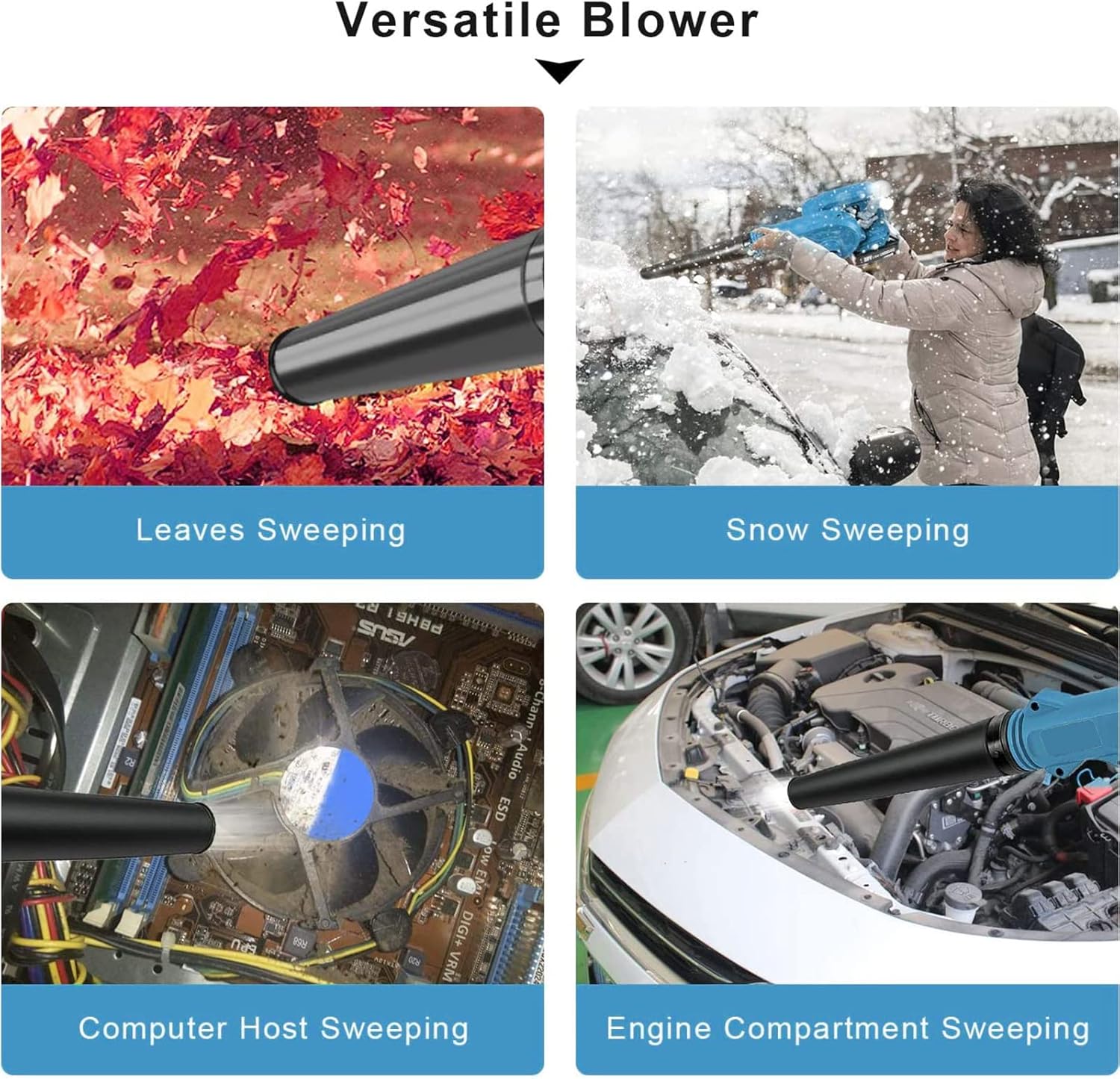 Aku puhač lišća sa dvije baterije