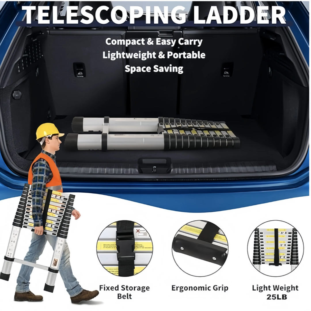 Sklopive teleskopske aluminijske ljestve - 3,8m