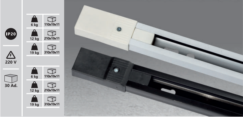 Šina za track light 1m/2m